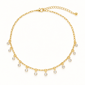 Chocker Dourada Pontos de Luz com Extensor