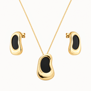 Conjunto Dourado Orgânico Preto