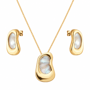 Conjunto Dourado Orgânico Madrepérola