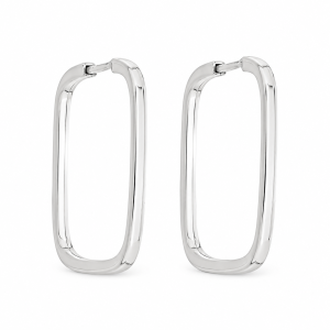 Brinco de Argola Quadrada em Prata 925