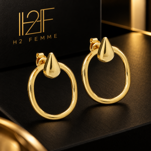Brinco Dourado de Gota com Argola