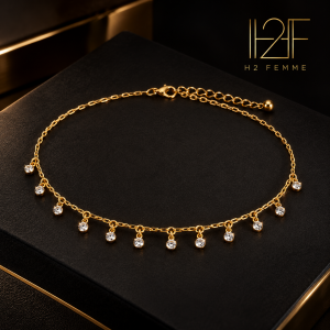 Chocker Dourada Pontos de Luz com Extensor