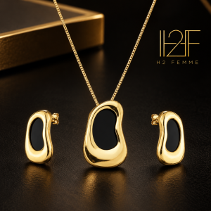Conjunto Dourado Orgânico Preto