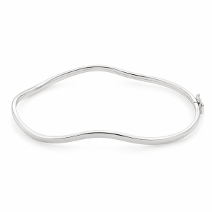 Pulseira Bracelete Ondulado em Prata 925